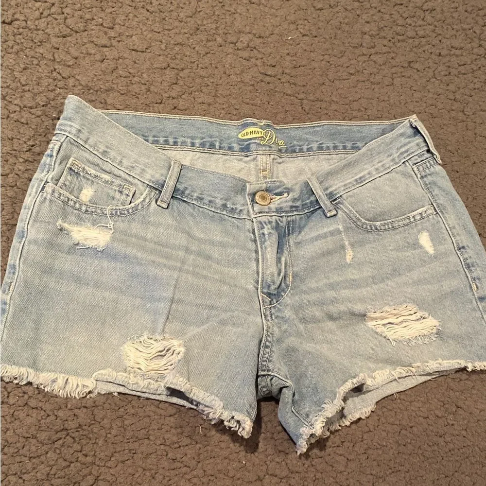 Old Navy Light Denim Distressed Jean Shorts Cut Off Shorts Sizw 6